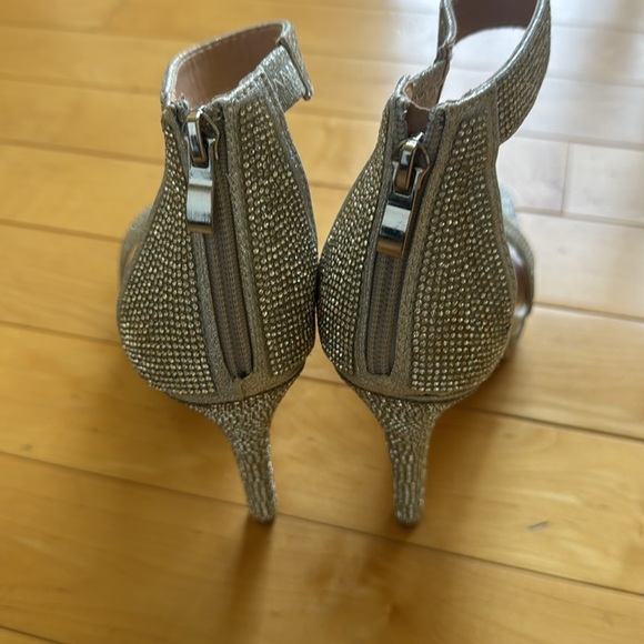 Delicacy Silver rhinestone sandal stiletto heel shoes - Picture 4 of 11